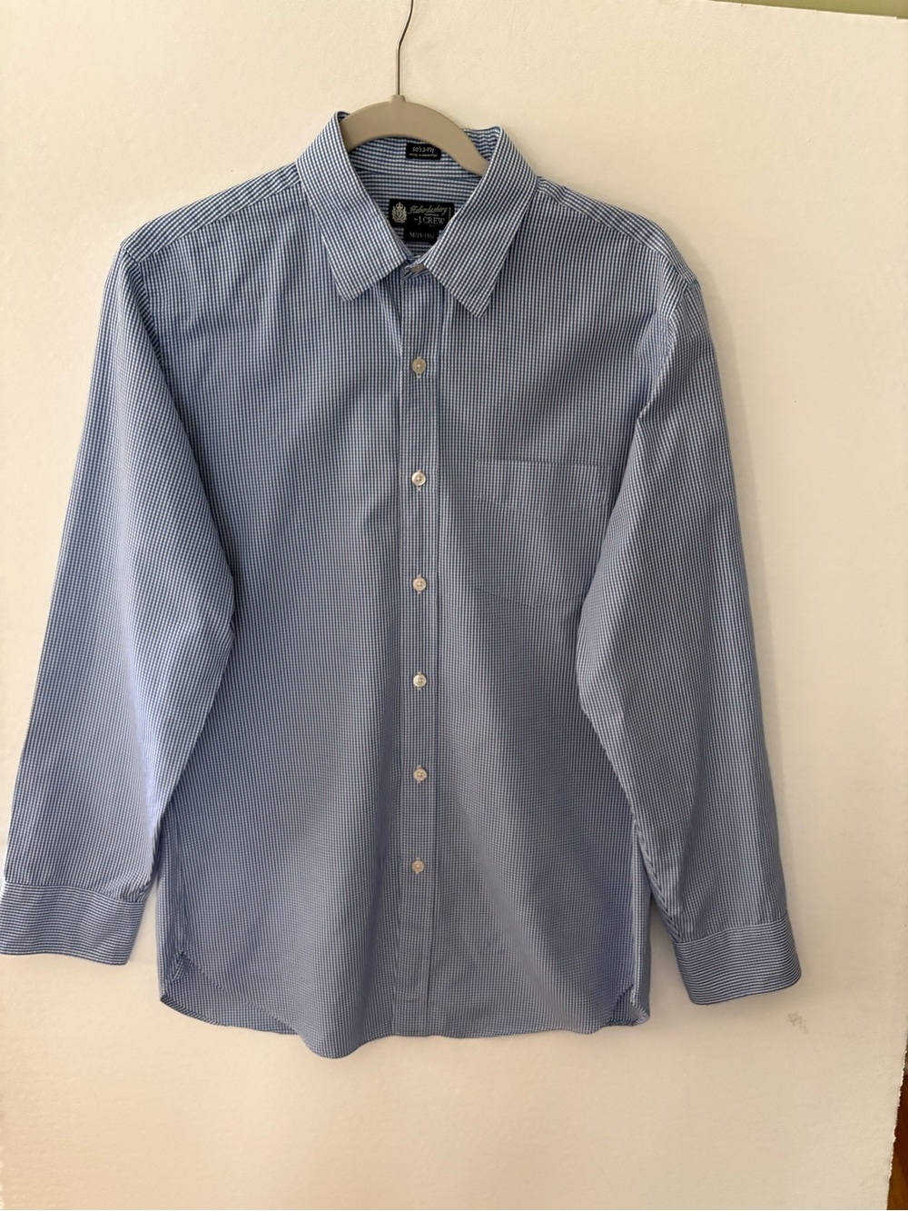 J. Crew Haberdashery 80s 2 ply Blue check button down size M (15-15.5) Nice!